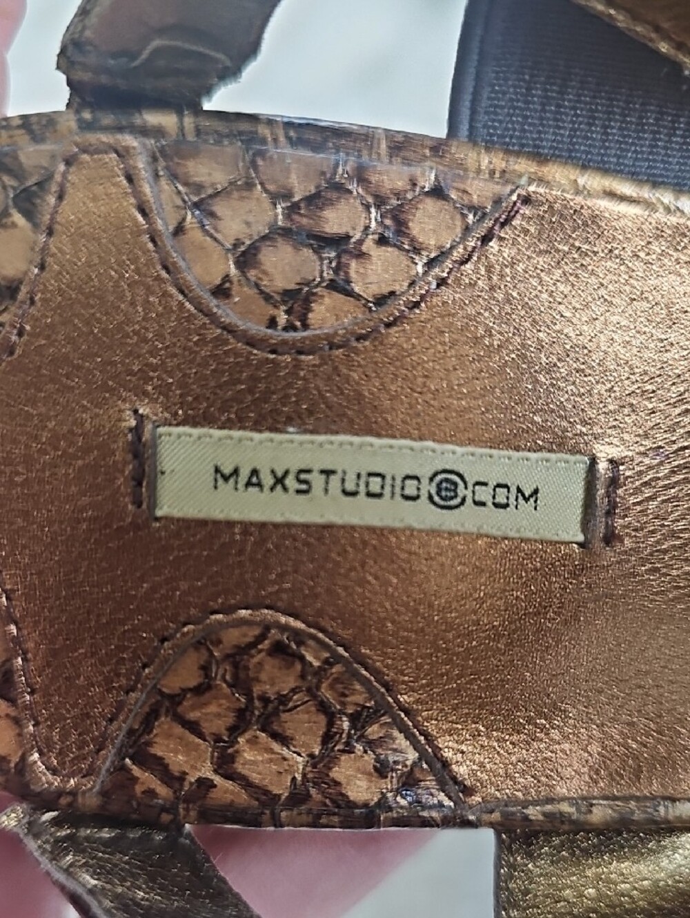 Max Studio Metallic Multi-Color Snake-Embossed Platform Sandals - Picture 2 of 13